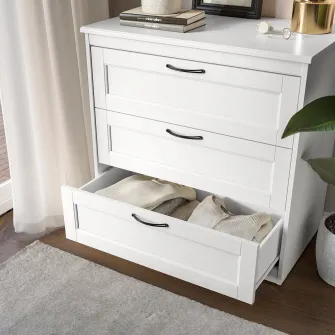 IKEA SONGESAND Comoda 3 sertare, alb, 82x81 cm