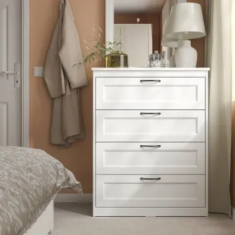 IKEA SONGESAND Comoda 4 sertare, alb, 82x104 cm