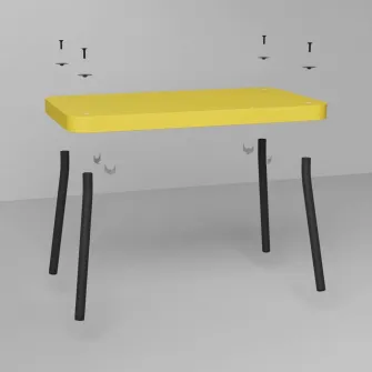 IKEA SONHULT Set 2 mese, galben/aspect mesteacan