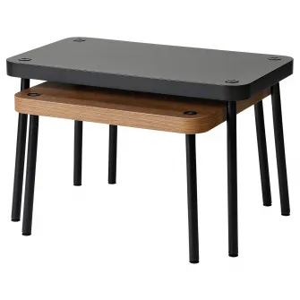 IKEA SONHULT Set 2 mese, gri/aspect nuc