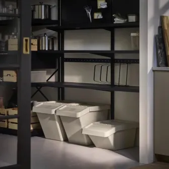 IKEA SORTERA Cos sortare deseuri+capac, bej, 60 l