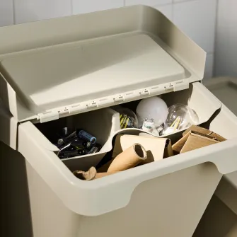 IKEA SORTERA Cos sortare deseuri+capac, bej, 60 l
