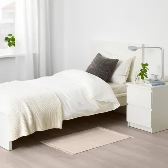 IKEA SORTSÖ Covor, tesatura plata, nealbit, 55x85 cm