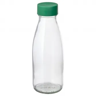 IKEA SPARTANSK Sticla de apa, sticla transparenta/verde, 0.5 l
