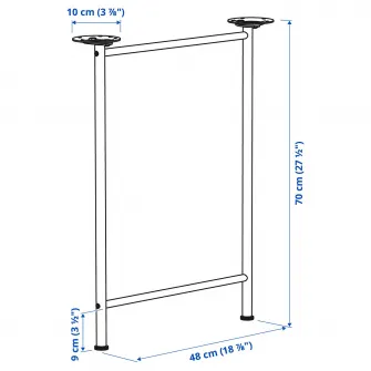 IKEA SPÄND Picior, alb, 70 cm