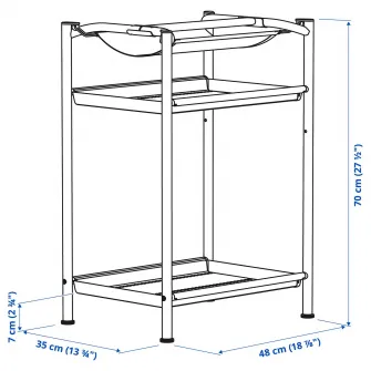 IKEA SPÄND Picior masa+depozitare, alb