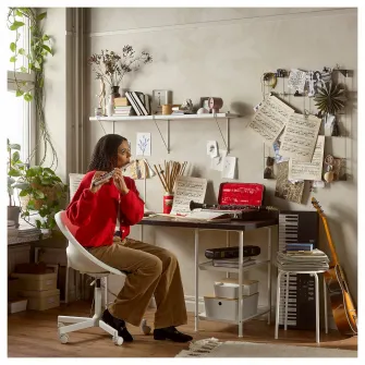 IKEA SPÄND Picior masa+depozitare, alb