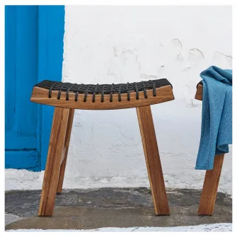 IKEA STACKHOLMEN Taburet exterior, maro deschis vopsit, 48x35x43 cm