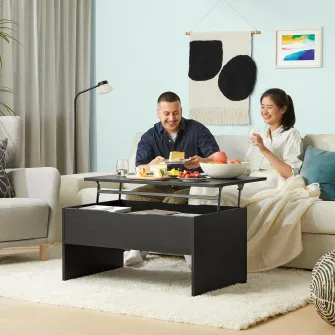IKEA ÖSTAVALL Masuta cafea reglabila, negru, 90 cm