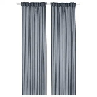 IKEA STENFRÖ Perdele transparente, 2buc, albastru inchis/rjns, 145x300 cm