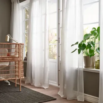 IKEA STENFRÖ Perdele transparente, 2buc, alb/rjns, 145x300 cm