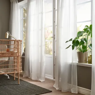 IKEA STENFRÖ Perdele transparente, 2buc, alb/rjns, 145x300 cm