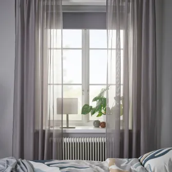 IKEA STENFRÖ Perdele transparente, 2buc, gri/rjns, 145x300 cm