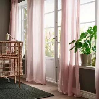 IKEA STENFRÖ Perdele transparente, 2buc, roz/rjns, 145x300 cm
