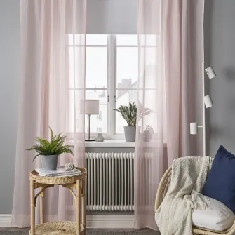 IKEA STENFRÖ Perdele transparente, 2buc, roz/rjns, 145x300 cm