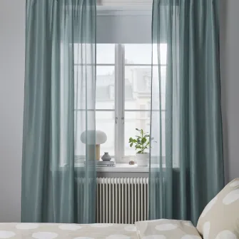IKEA STENFRÖ Perdele transparente, 2buc, turcoaz/rjns, 145x300 cm