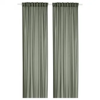 IKEA STENFRÖ Perdele transparente, 2buc, verde/rjns, 145x300 cm