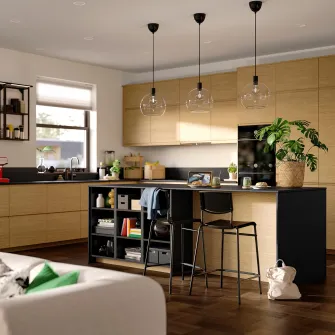IKEA STIG Scaun bar cu spatar, inaltimea blatului negru/negru, 63 cm