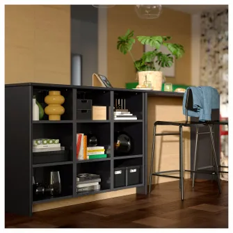 IKEA STIG Scaun bar cu spatar, inaltimea blatului negru/negru, 63 cm