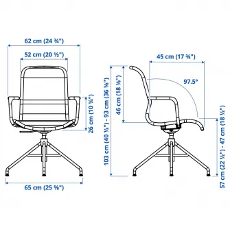 IKEA STIGBYGEL Scaun rotativ+brate, bej/alb
