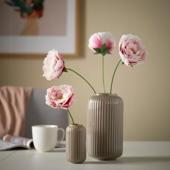 IKEA STILREN Vaza, gri inchis-bej, 12 cm