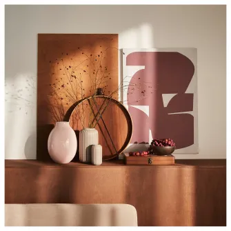 IKEA STILREN Vaza, gri inchis-bej, 12 cm