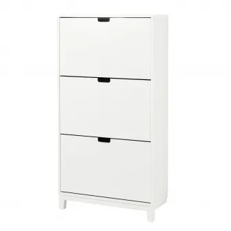 IKEA STÄLL Dulap pantofi 3 compartimente, alb, 79x29x148 cm