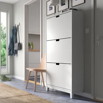 IKEA STÄLL Dulap pantofi 3 compartimente, alb, 79x29x148 cm