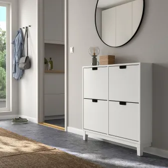 IKEA STÄLL Dulap pantofi cu 4 compartimente, alb, 96x17x90 cm