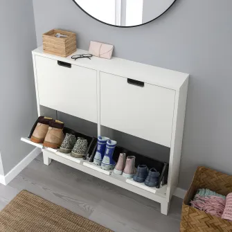 IKEA STÄLL Dulap pantofi cu 4 compartimente, alb, 96x17x90 cm