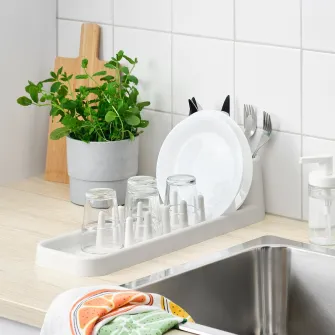 IKEA STÄMLING Suport vesela, alb murdar, 48 cm