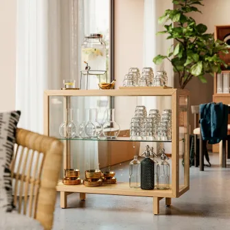 IKEA STOCKHOLM 2025 Corp cu usa de sticla, frnr stjr, 100x40x86 cm