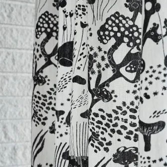 IKEA STOCKHOLM 2025 Draperii, 2buc, alb/negru/rjns, 145x300 cm