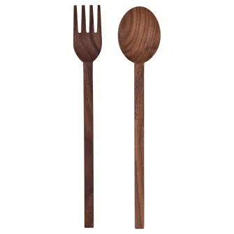 IKEA STOCKHOLM 2025 Set 2 linguri servit, nuc, 31 cm