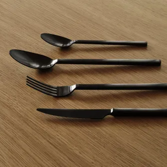 IKEA STOCKHOLM 2025 Set tacamuri, 24 piese, negru
