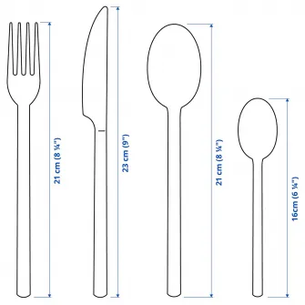 IKEA STOCKHOLM 2025 Set tacamuri, 24 piese, negru