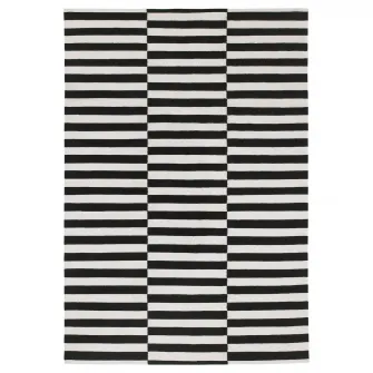 IKEA STOCKHOLM Covor, tesatura plata, lucrat manual/dungat negru/alb pal, 170x240 cm