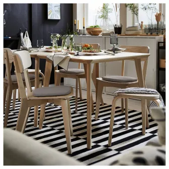 IKEA STOCKHOLM Covor, tesatura plata, lucrat manual/dungat negru/alb pal, 170x240 cm