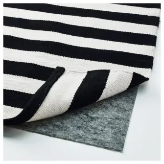IKEA STOCKHOLM Covor, tesatura plata, lucrat manual/dungat negru/alb pal, 250x350 cm