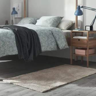 IKEA STOENSE Covor, fir scurt, alb murdar, 80x150 cm