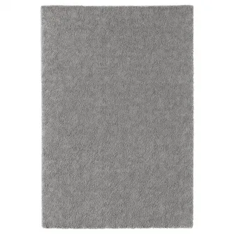 IKEA STOENSE Covor, fir scurt, gri mediu, 133x195 cm
