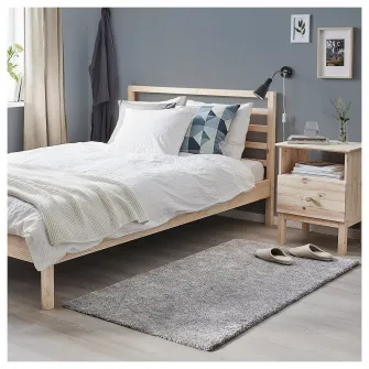 IKEA STOENSE Covor, fir scurt, gri mediu, 80x150 cm
