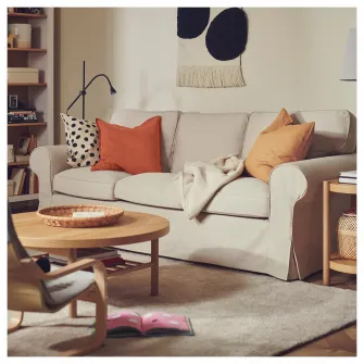 IKEA STOENSE Covor, fir scurt, alb murdar, 200x300 cm