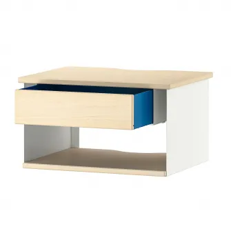 IKEA STOMSÖ Noptiera de perete, aspect mesteacan alb/albastru, 36x29x20 cm