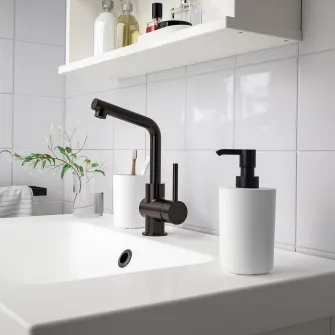 IKEA STORAVAN Set accesorii baie, 3 piese, alb