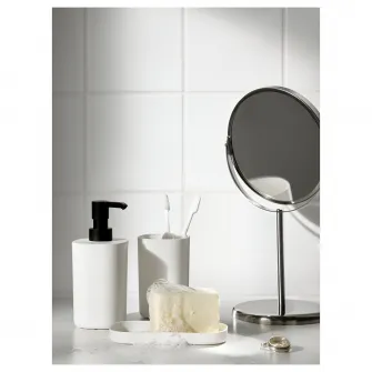 IKEA STORAVAN Set accesorii baie, 3 piese, alb