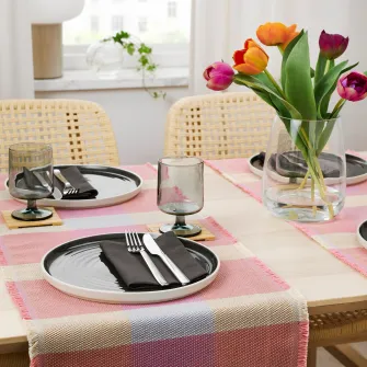IKEA STRANDFLOKA Servet masa, cu model/multicolor, 35x130 cm
