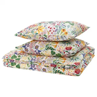 IKEA STRANDLUMMER Husa pilota+2 fete perna, multicolor/model floral, 200x200/50x60 cm