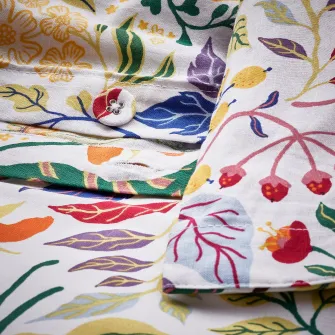 IKEA STRANDLUMMER Husa pilota+2 fete perna, multicolor/model floral, 200x200/50x60 cm