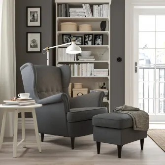 IKEA STRANDMON Taburet, Nordvalla gri inchis